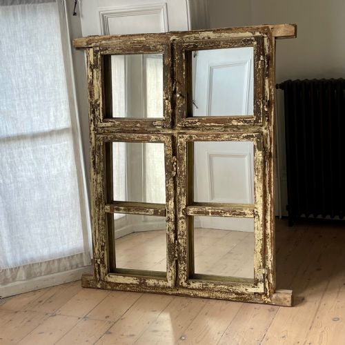 PAIR OF ANTIQUE FRENCH WINDOW MIRRORS - ADDITIONAL PHOTO 9