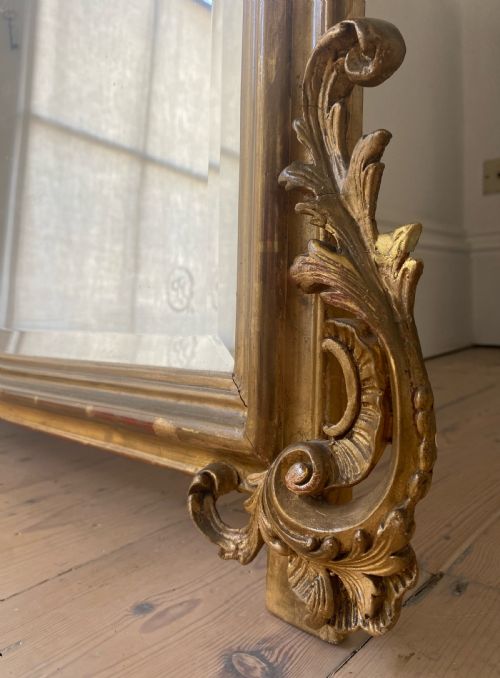 LARGE ANTIQUE FRENCH GILT MIRROR - ADDITIONAL PHOTO 7
