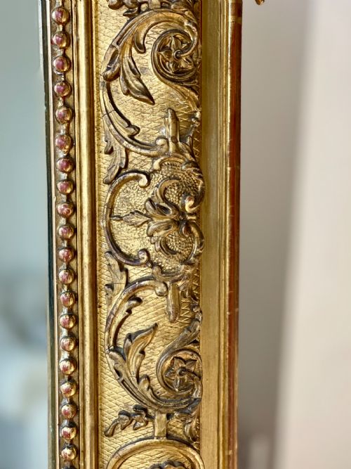 LARGE ANTIQUE FRENCH GILT LOUIS XV MIRROR - ADDITIONAL PHOTO 6