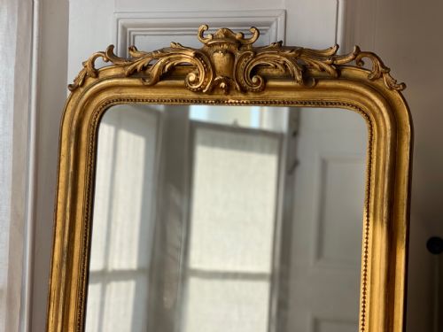 ANTIQUE FRENCH GILT MIRROR C1860 - ADDITIONAL PHOTO 2