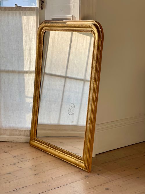 ANTIQUE FRENCH GILT LOUIS PHILIPPE MIRROR C1860 - ADDITIONAL PHOTO 2