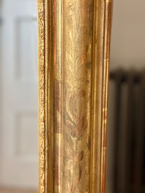 ANTIQUE FRENCH GILT LOUIS PHILIPPE MIRROR C1860 - ADDITIONAL PHOTO 8