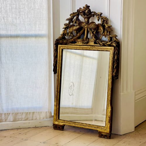 ANTIQUE FRENCH 18TH CENTURY GILT WOOD MARRIAGE MIRROR - ADDITIONAL PHOTO 1