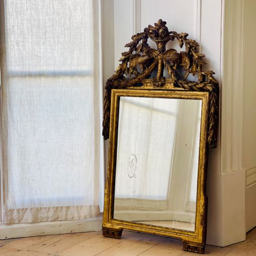 ANTIQUE FRENCH 18TH CENTURY GILT WOOD MARRIAGE MIRROR - ADDITIONAL PHOTO 2