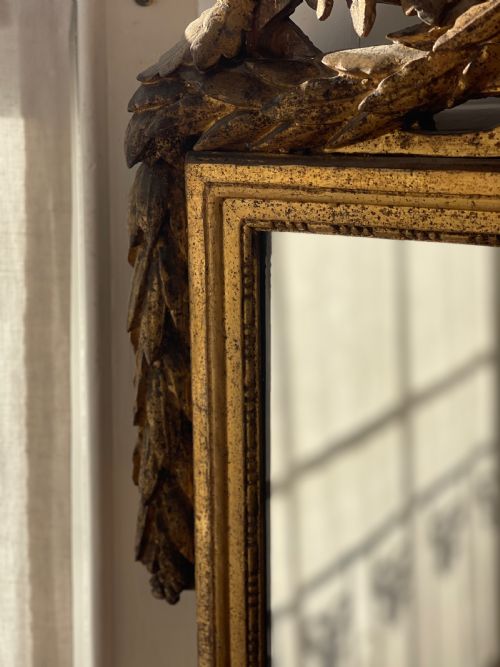 ANTIQUE FRENCH 18TH CENTURY GILT WOOD MARRIAGE MIRROR - ADDITIONAL PHOTO 13