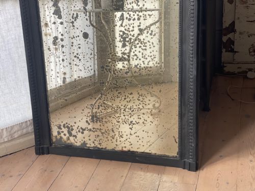 LARGE ANTIQUE FRENCH LOUIS XVI MIRROR FOXED GLASS - ADDITIONAL PHOTO 3
