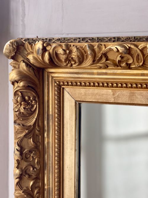 ANTIQUE FRENCH GILT WOOD MIRROR - ADDITIONAL PHOTO 3