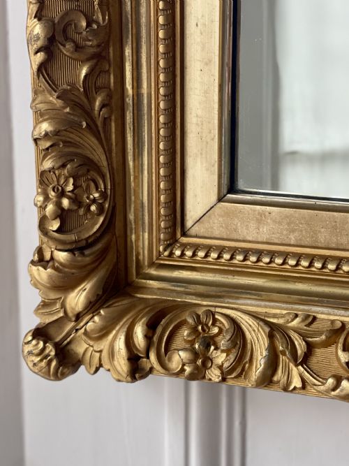 ANTIQUE FRENCH GILT WOOD MIRROR - ADDITIONAL PHOTO 5
