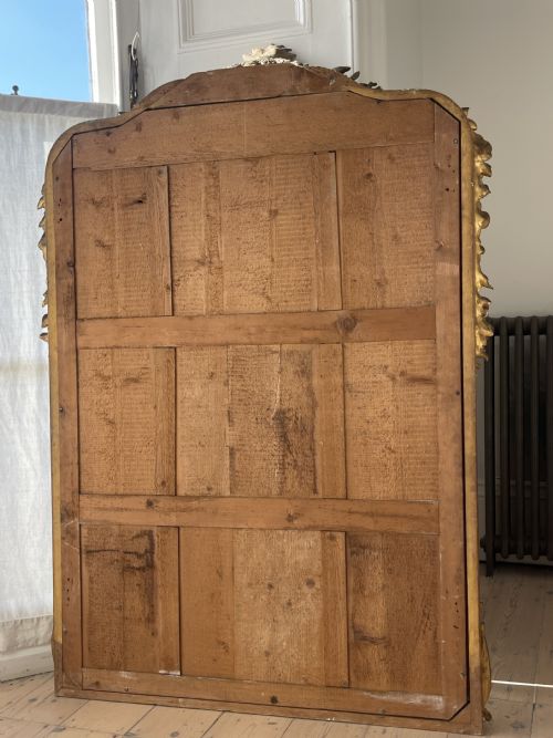 LARGE ANTIQUE FRENCH GILT LOUIS XV MIRROR - ADDITIONAL PHOTO 1
