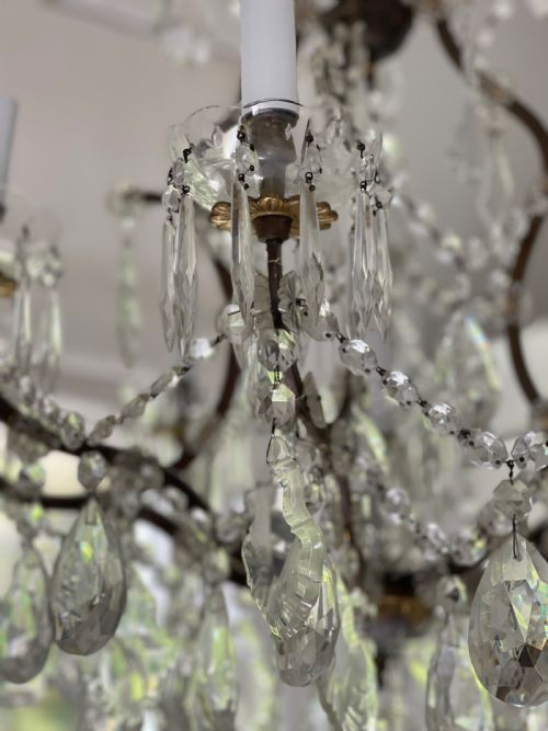 LARGE ANTIQUE FRENCH CRYSTAL CHANDELIER - ADDITIONAL PHOTO 5