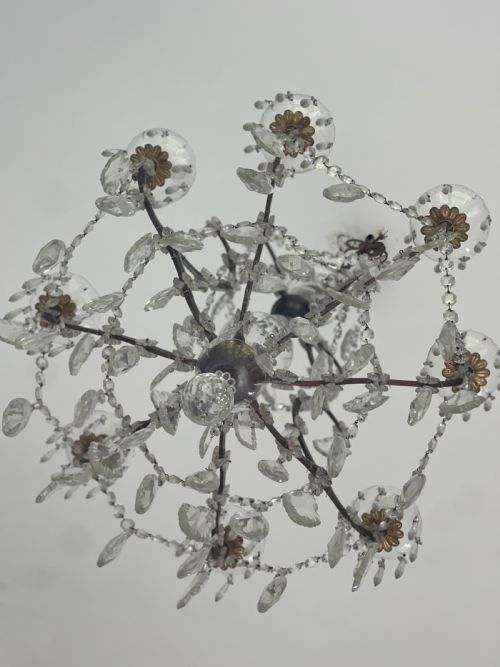 LARGE ANTIQUE FRENCH CRYSTAL CHANDELIER - ADDITIONAL PHOTO 6