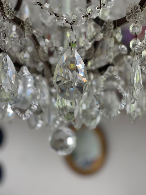 LARGE ANTIQUE FRENCH CRYSTAL CHANDELIER - ADDITIONAL PHOTO 8