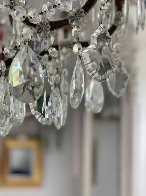 LARGE ANTIQUE FRENCH CRYSTAL CHANDELIER - ADDITIONAL PHOTO 10