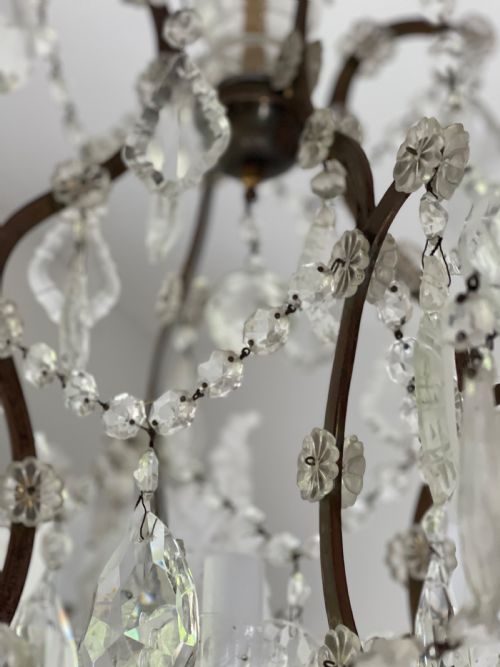 LARGE ANTIQUE FRENCH CRYSTAL CHANDELIER - ADDITIONAL PHOTO 11