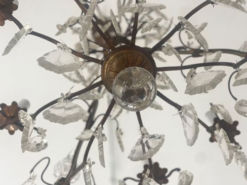 PAIR OF LARGE ANTIQUE FRENCH CAGE CHANDELIERS - ADDITIONAL PHOTO 8
