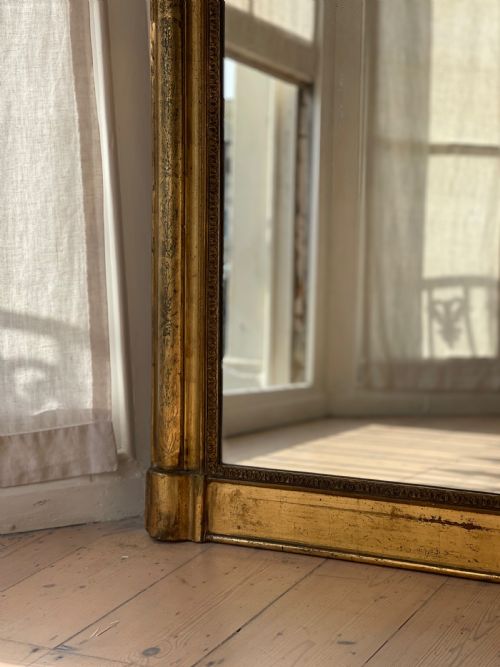 ANTIQUE FRENCH GILT LOUIS PHILIPPE MIRROR - ADDITIONAL PHOTO 1