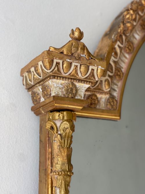 PAIR OF LARGE ANTIQUE FRENCH GILT MIRRORS MERCURY GLASS - ADDITIONAL PHOTO 7
