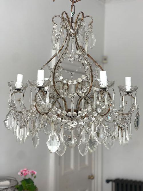 large antique french chandelier - CATEGORY: ANTIQUE LIGHTING - DATED 1900