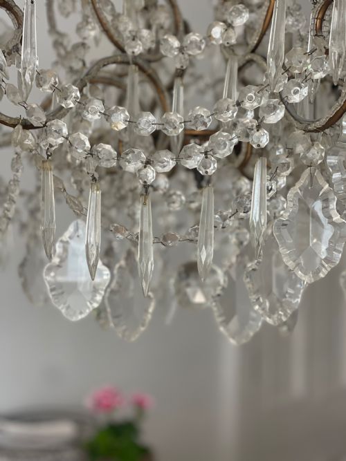 LARGE ANTIQUE FRENCH CHANDELIER - ADDITIONAL PHOTO 5