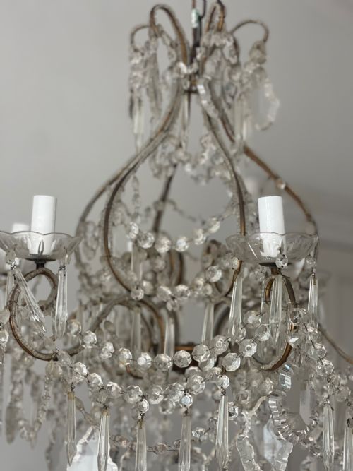 LARGE ANTIQUE FRENCH CHANDELIER - ADDITIONAL PHOTO 6