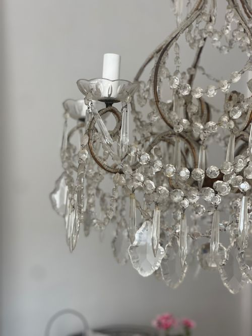 LARGE ANTIQUE FRENCH CHANDELIER - ADDITIONAL PHOTO 7