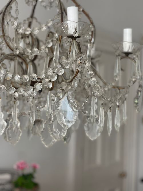LARGE ANTIQUE FRENCH CHANDELIER - ADDITIONAL PHOTO 8