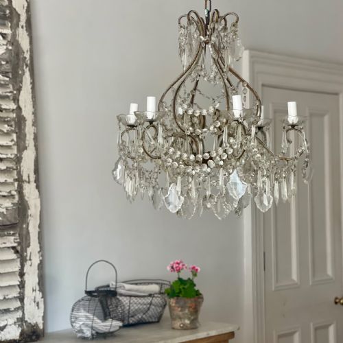 LARGE ANTIQUE FRENCH CHANDELIER - ADDITIONAL PHOTO 9
