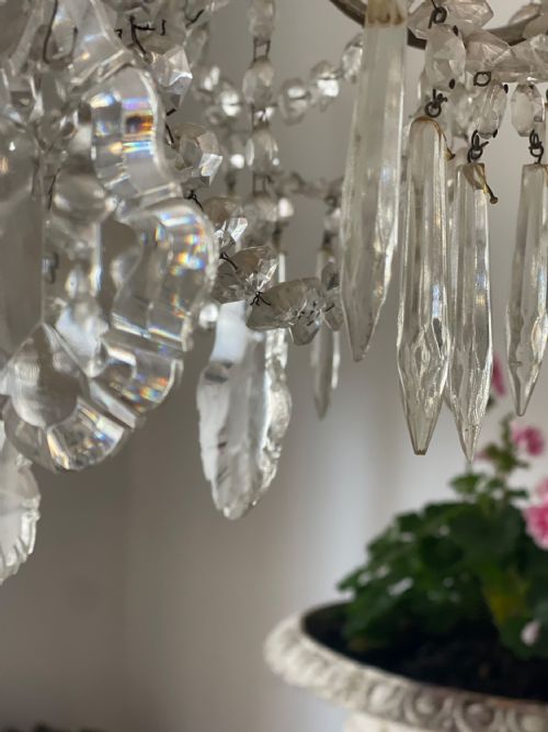 LARGE ANTIQUE FRENCH CHANDELIER - ADDITIONAL PHOTO 1