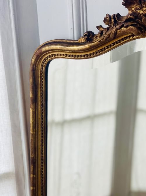 ANTIQUE FRENCH GILT LOUIS XV MIRROR BEVELLED GLASS - ADDITIONAL PHOTO 9
