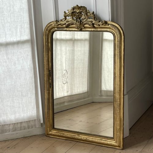 ANTIQUE FRENCH GILT LOUIS PHILIPPE MIRROR - ADDITIONAL PHOTO 1