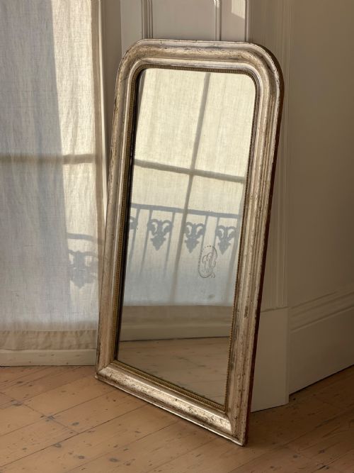 ANTIQUE FRENCH SILVER GILT MIRROR C1800 MERCURY GLASS - ADDITIONAL PHOTO 9
