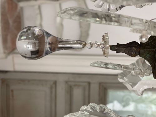 ANTIQUE FRENCH CRYSTAL CAGE CHANDELIER - ADDITIONAL PHOTO 13