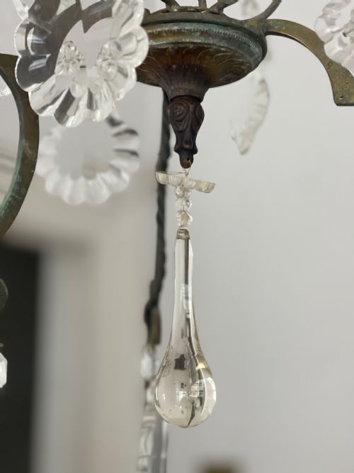 ANTIQUE FRENCH CRYSTAL CAGE CHANDELIER - ADDITIONAL PHOTO 14