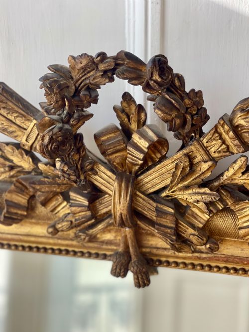 ANTIQUE FRENCH GILT LOUIS XVI MIRROR - ADDITIONAL PHOTO 1