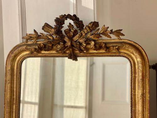 ANTIQUE FRENCH GILT LOUIS XVI MIRROR - ADDITIONAL PHOTO 2