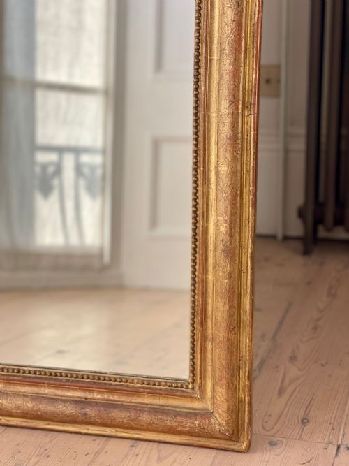 ANTIQUE FRENCH GILT LOUIS XVI MIRROR - ADDITIONAL PHOTO 4