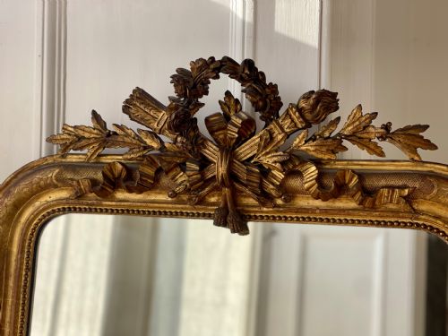 ANTIQUE FRENCH GILT LOUIS XVI MIRROR - ADDITIONAL PHOTO 5