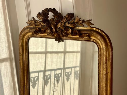 ANTIQUE FRENCH GILT LOUIS XVI MIRROR - ADDITIONAL PHOTO 10