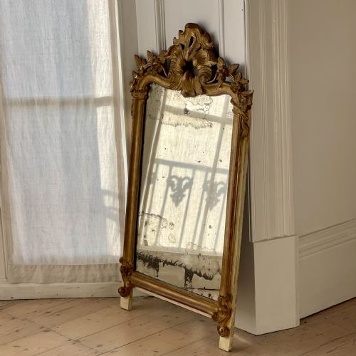 18TH CENTURY FRENCH GILT WOOD MARRIAGE MIRROR - ADDITIONAL PHOTO 9