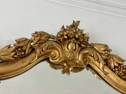 LARGE ANTIQUE FRENCH GILT LEANER MIRROR - ADDITIONAL PHOTO 5