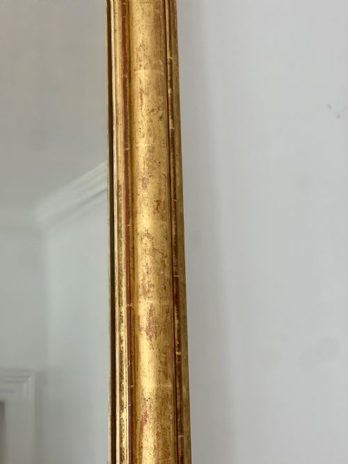 LARGE ANTIQUE FRENCH GILT LEANER MIRROR - ADDITIONAL PHOTO 7