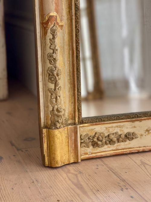 ANTIQUE FRENCH GILT AND GESSO MIRROR - ADDITIONAL PHOTO 2