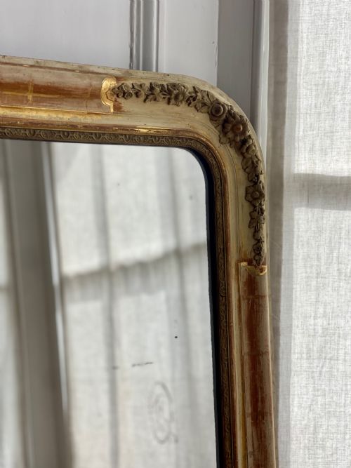 ANTIQUE FRENCH GILT AND GESSO MIRROR - ADDITIONAL PHOTO 3