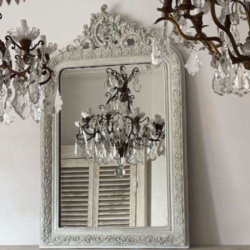 antique french painted louis xv mirror - CATEGORY: ANTIQUE MIRRORS - DATED 19TH CENTURY