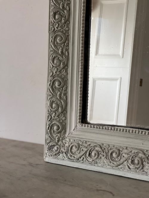 ANTIQUE FRENCH PAINTED LOUIS XV MIRROR - ADDITIONAL PHOTO 2