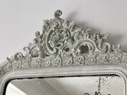 ANTIQUE FRENCH PAINTED LOUIS XV MIRROR - ADDITIONAL PHOTO 3