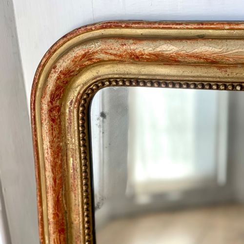 ANTIQUE FRENCH WORN GILT LOUIS PHILIPPE MIRROR C1800 - ADDITIONAL PHOTO 10