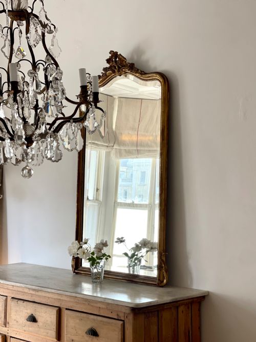 ANTIQUE FRENCH GILT LOUIS XV MIRROR BEVELLED GLASS - ADDITIONAL PHOTO 1
