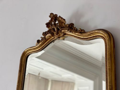 ANTIQUE FRENCH GILT LOUIS XV MIRROR BEVELLED GLASS - ADDITIONAL PHOTO 3