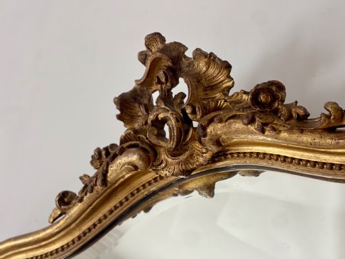 ANTIQUE FRENCH GILT LOUIS XV MIRROR BEVELLED GLASS - ADDITIONAL PHOTO 6